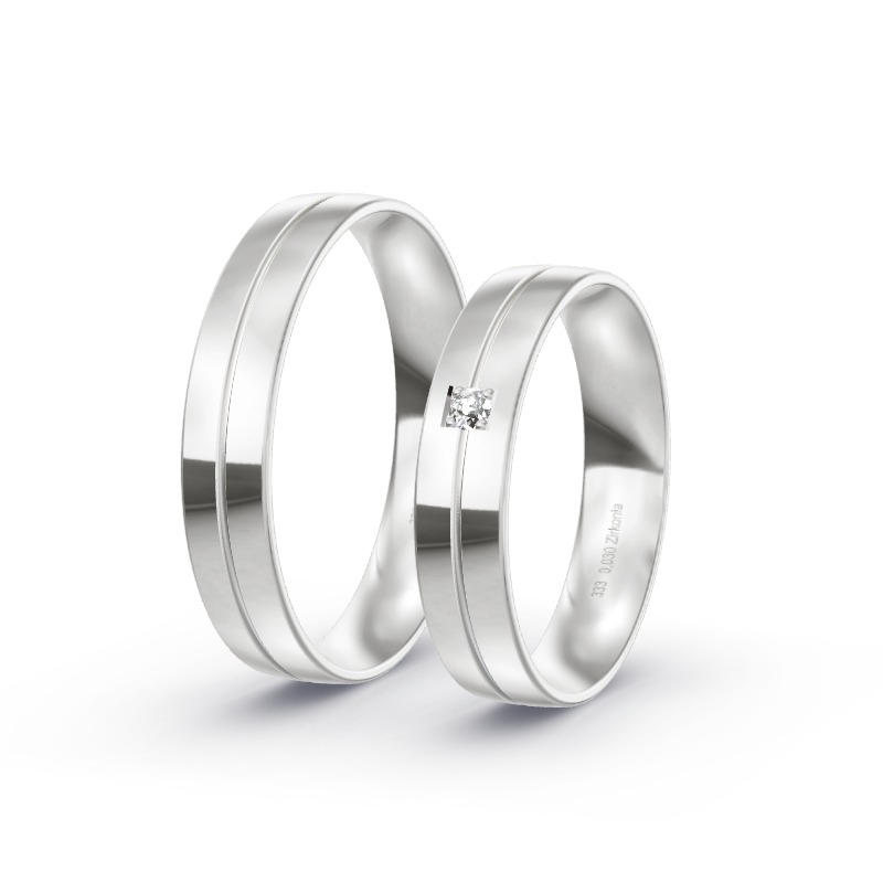 2 Eheringe / Partnerringe Weißgold Modell 2465 Emmerting