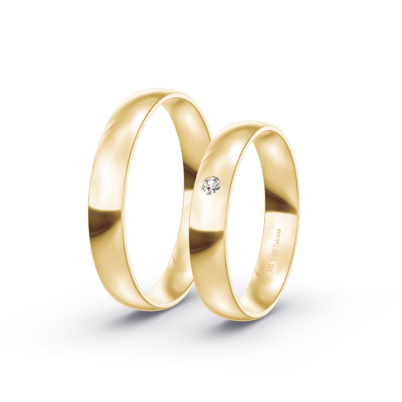 2 Trauringe / Eheringe Gelbgold - Modell 1668 Bruckberg