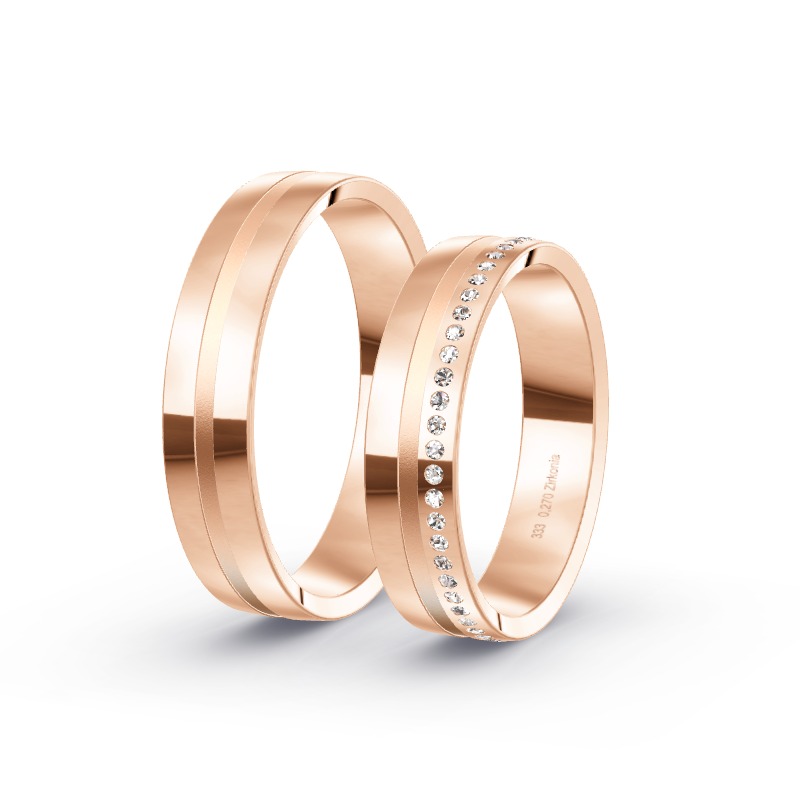 2 Eheringe / Partnerringe Roségold Modell 2535 Haimhausen