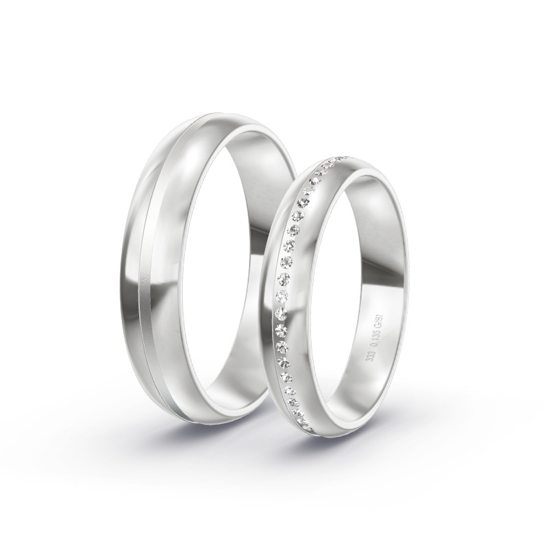 2 Trauringe / Eheringe Weissgold - Modell 1599 Heidenau