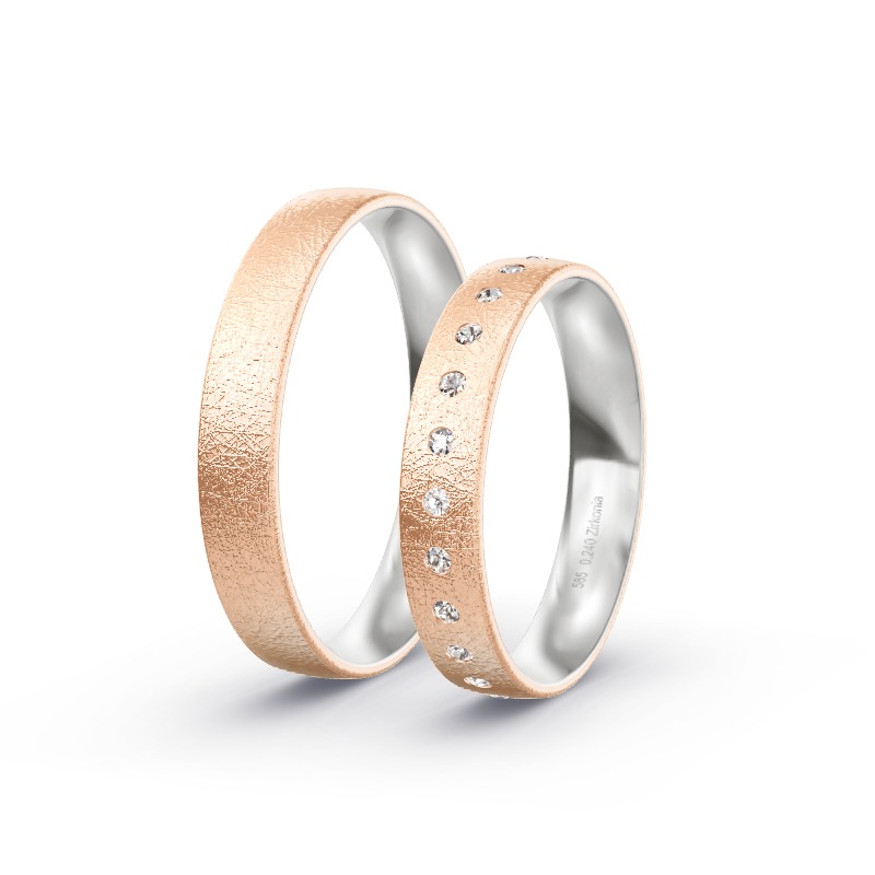 2 Eheringe / Partnerringe 585 Gold BiColor - Modell 2427 Viersen-Copy