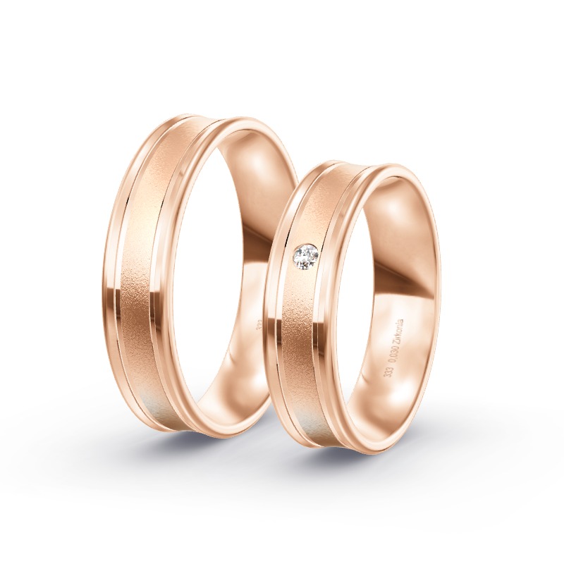 2 Eheringe / Partnerringe Roségold - Modell 1700 Pfatter
