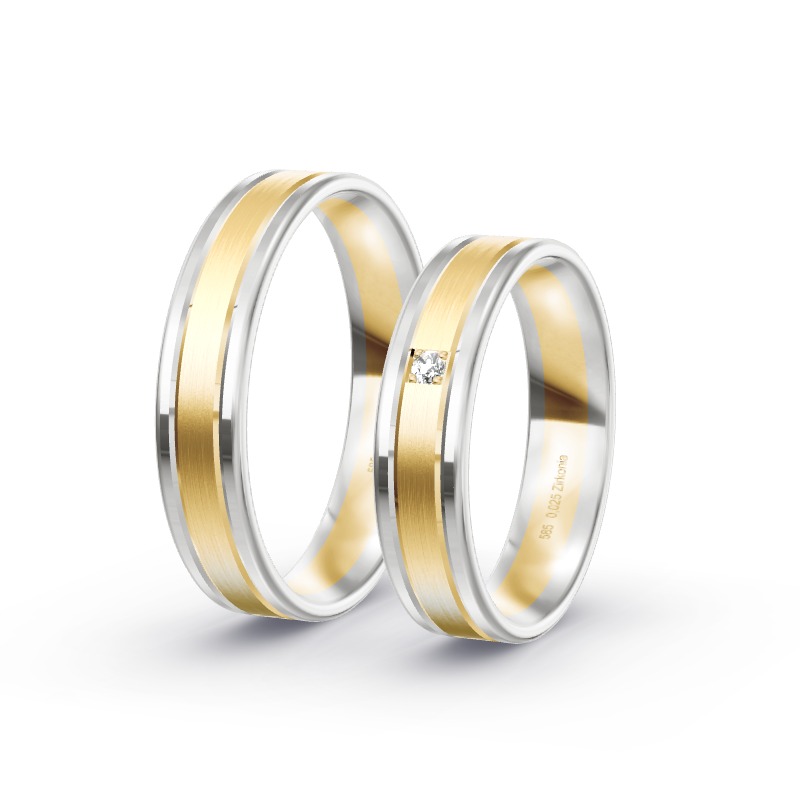 2 Eheringe 585 Gold BiColor - Modell 2304 Michelstadt