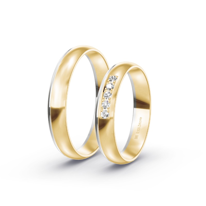2 Eheringe / Partnerringe 585 Gold BiColor - Modell 2310 Waldshut-Tiengen