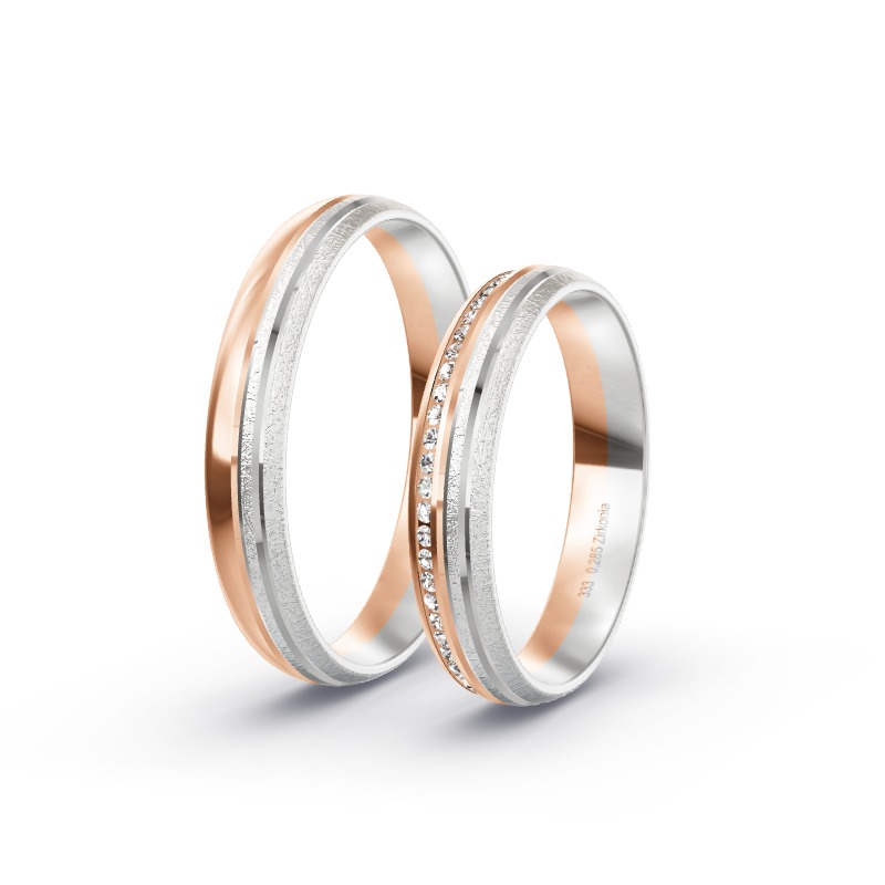 2 Eheringe / Partnerringe BiColor - Modell 2267 Meschede