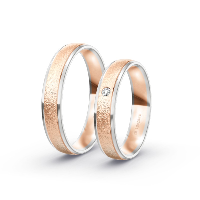 2 Eheringe / Partnerringe BiColor - Modell 1686 Kreßberg