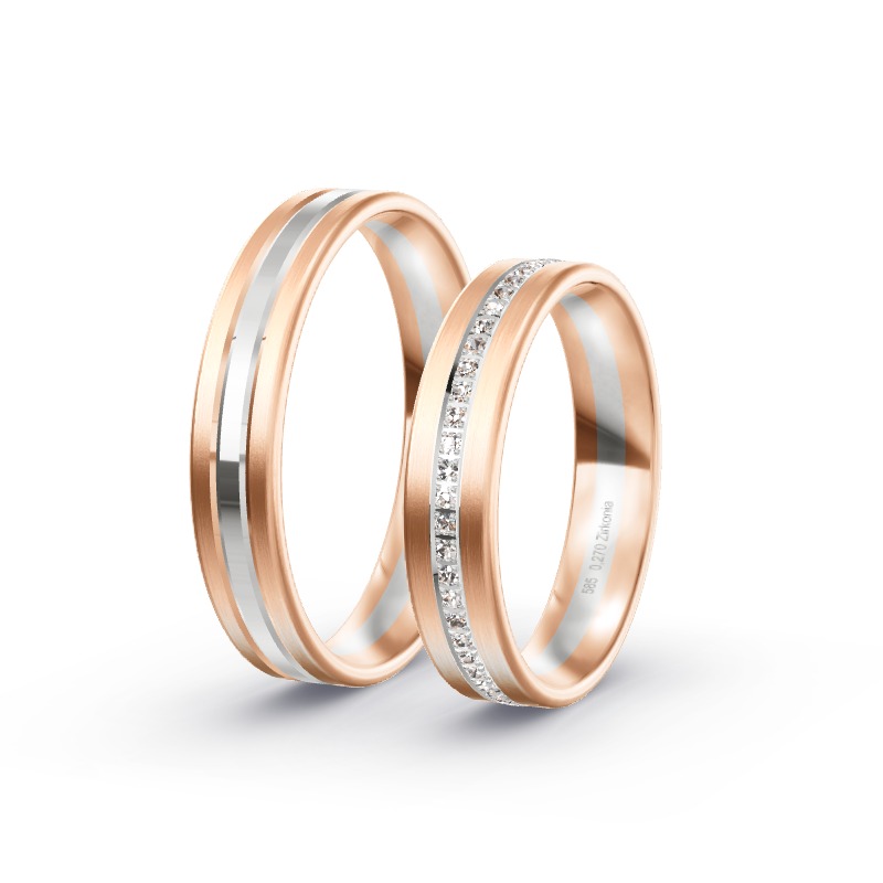 2 Eheringe / Partnerringe 585 Gold BiColor - Modell 2399 Pfreimd