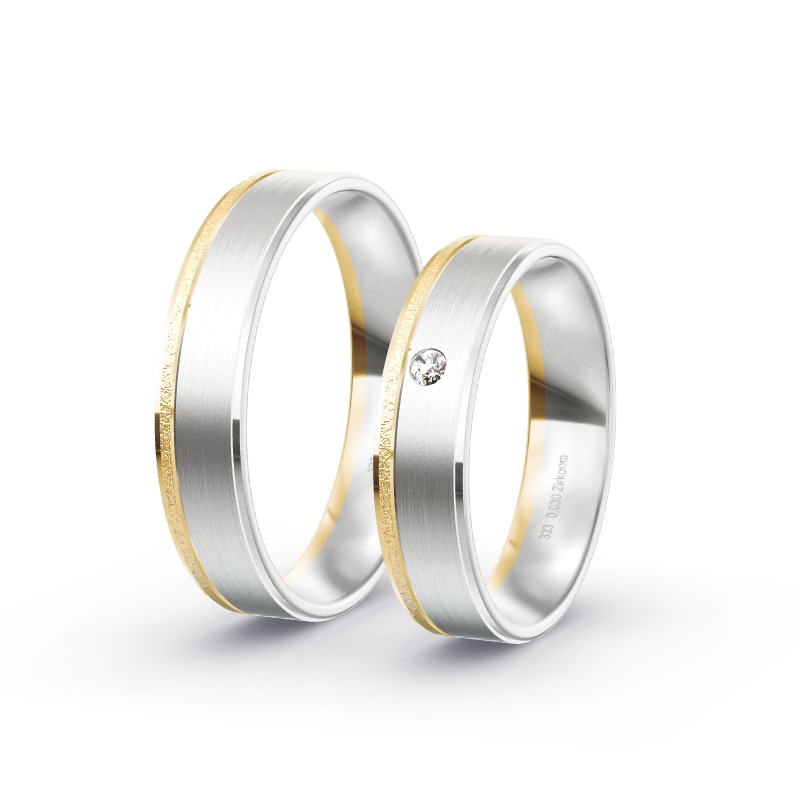 2 Trauringe / Eheringe BiColor - Modell 1653 Rudolstadt
