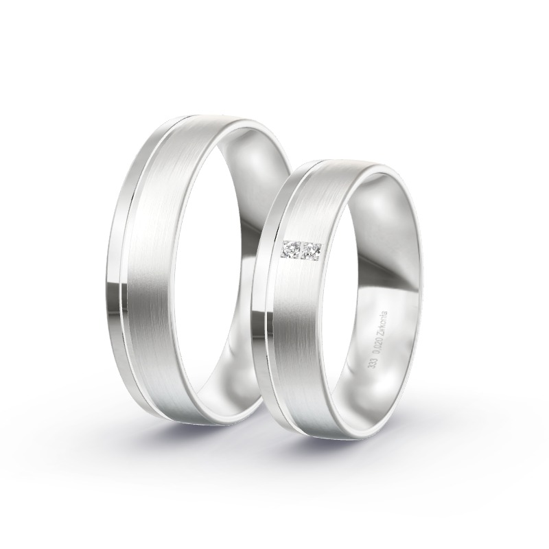 2 Eheringe / Partnerringe Weißgold - Modell 1694 Hollfeld