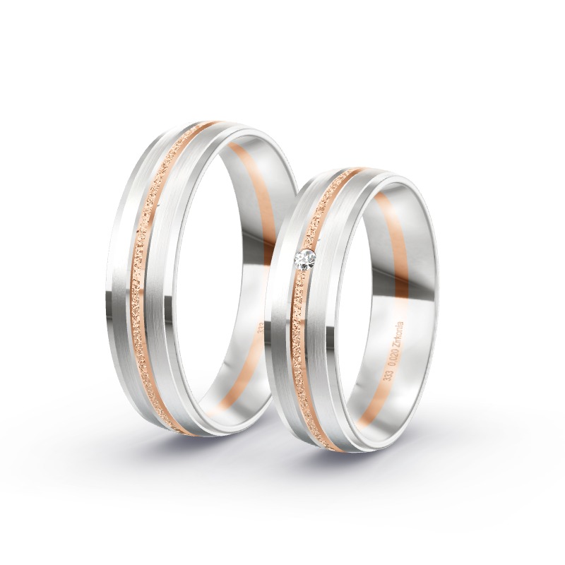 2 Eheringe / Partnerringe BiColor - Modell 2407 Sandhausen