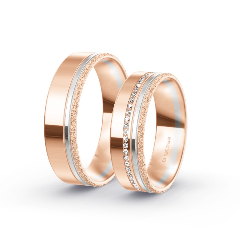 2 Eheringe / Partnerringe BiColor - Modell 2207 Hofgeismar