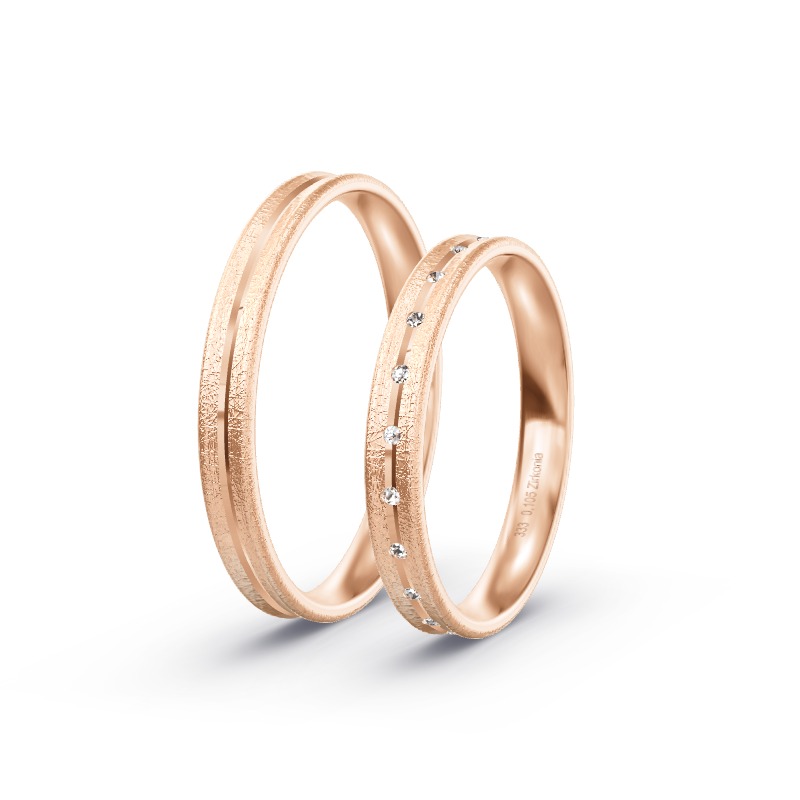 2 Eheringe / Partnerringe Rotgold Modell 2487 Pfakofen