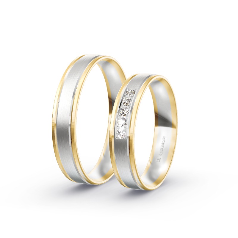 2 Trauringe / Eheringe BiColor - Modell 1534 Erding