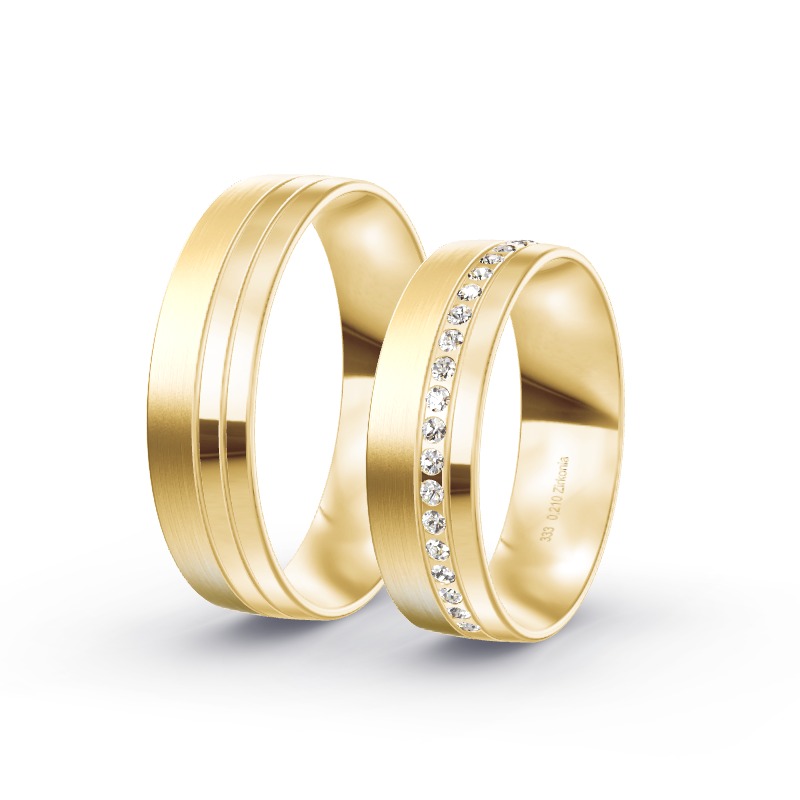 2 Eheringe / Partnerringe Gelbgold Modell 2046 Zugspitze