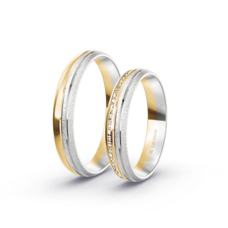 2 Eheringe / Partnerringe 585 Gold BiColor - Modell 2327 Korbach