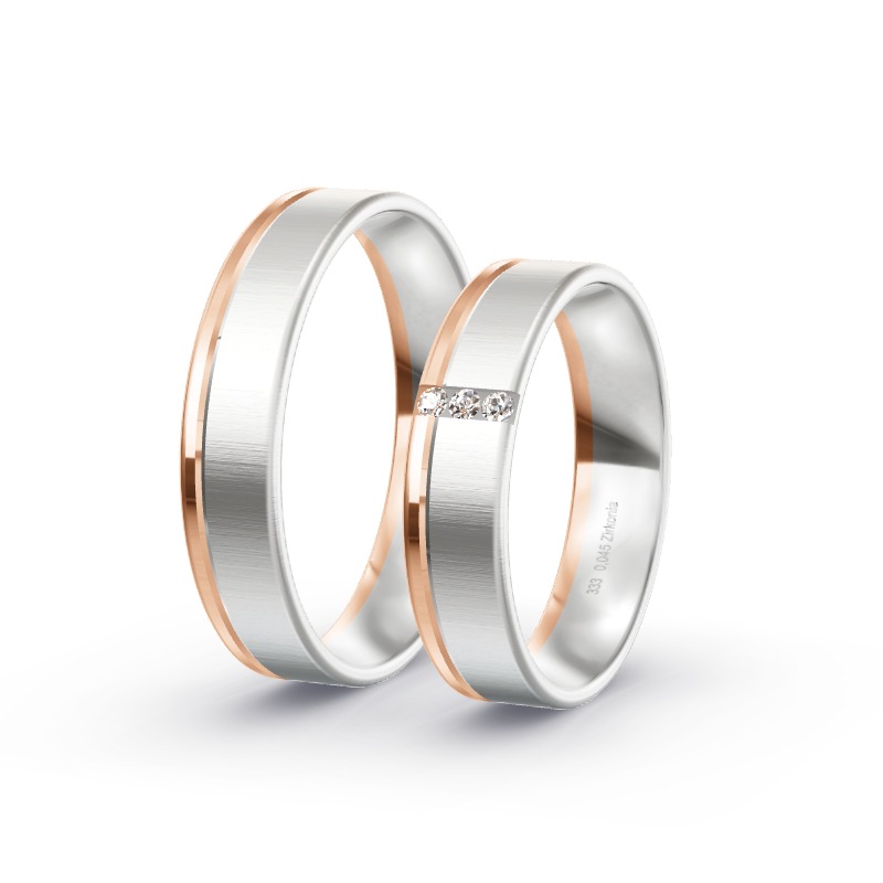 2 Eheringe / Partnerringe BiColor - Modell 2440 Wittenburg