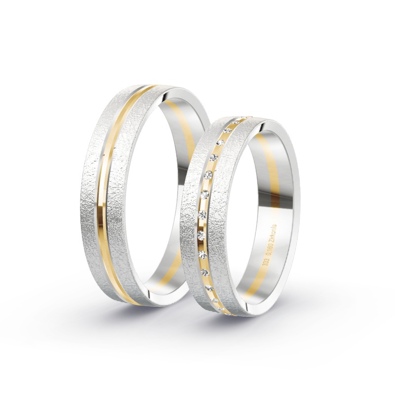 2 Eheringe / Partnerringe BiColor - Modell 2332 Waldbronn