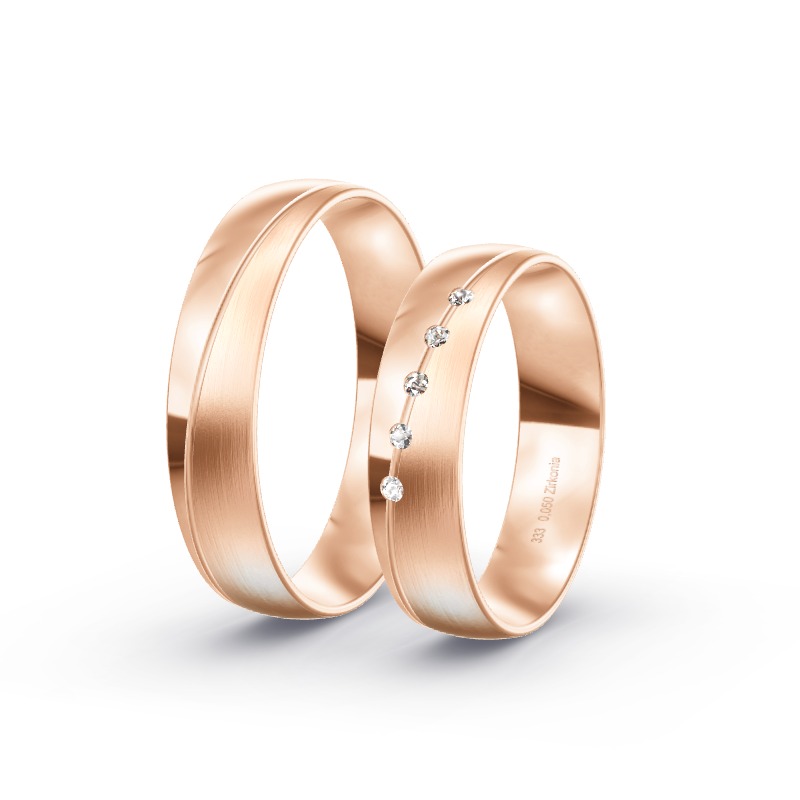 2 Eheringe / Partnerringe Roségold Modell 1807 Maintal