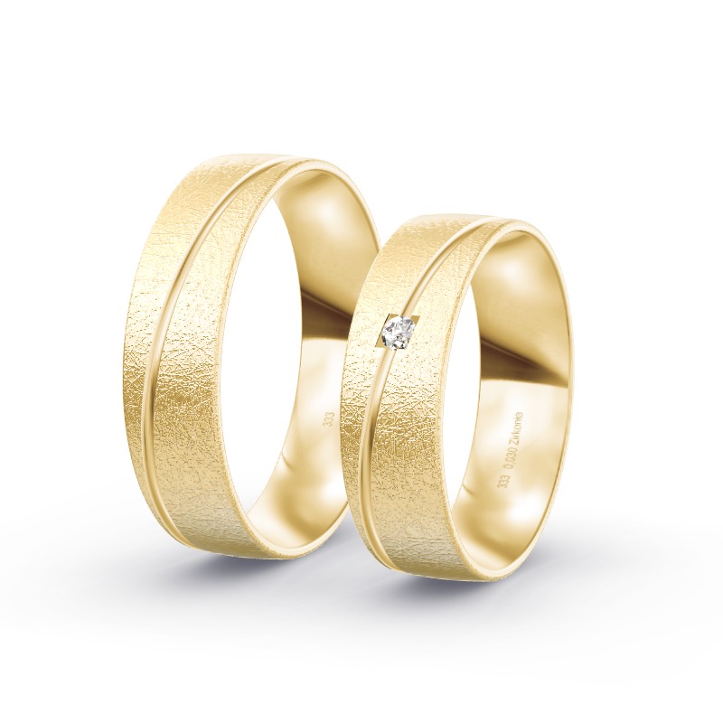 2 Eheringe / Partnerringe Gelbgold Modell 1907 Biberach