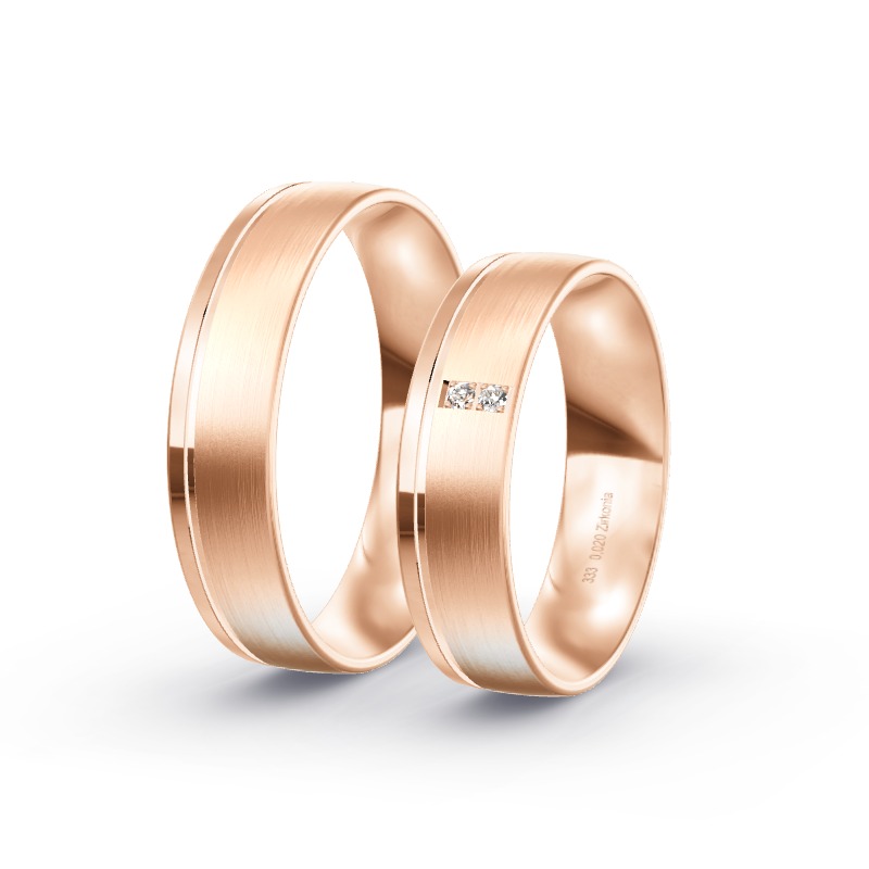 2 Eheringe / Partnerringe Roségold - Modell 1694 Hemau