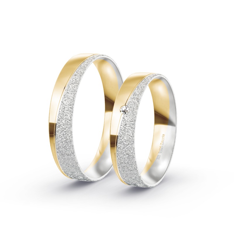 2 Trauringe / Eheringe BiColor - Modell 1527 Baden-Baden