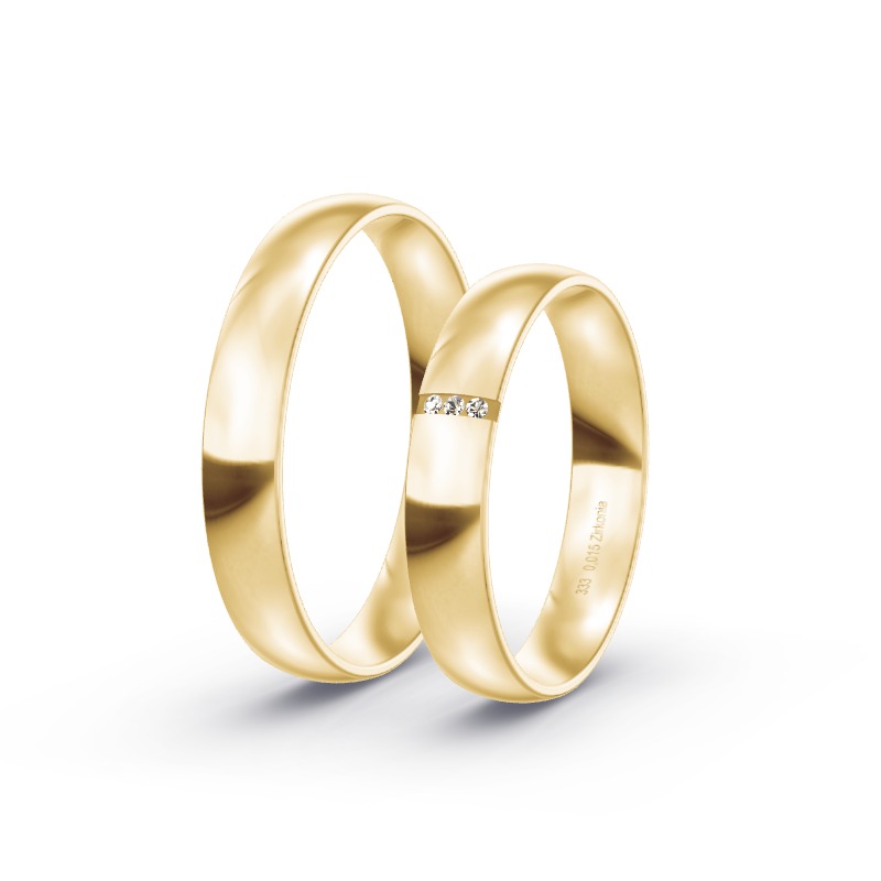 2 Eheringe / Partnerringe Gelbgold - Modell 1683 Langenburg