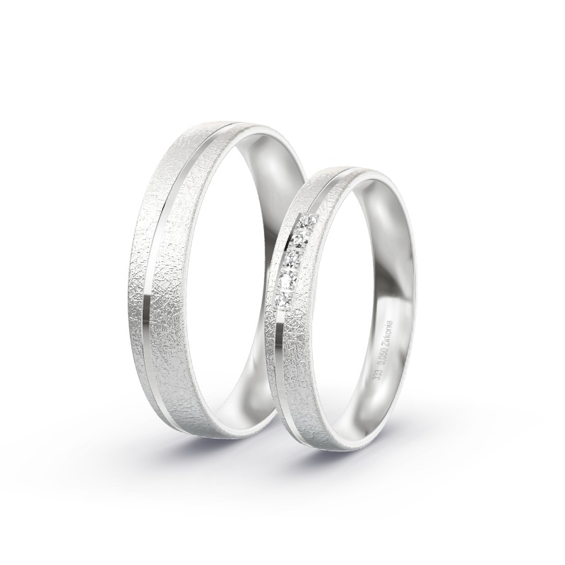 2 Eheringe / Partnerringe Weißgold Modell 2463 Holzkirchen