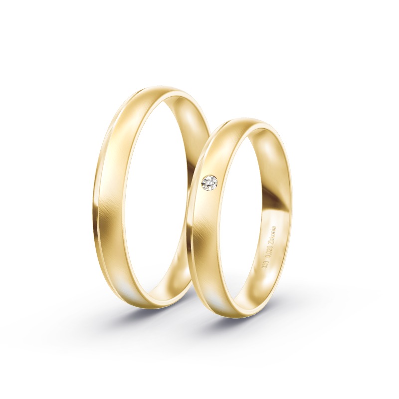2 Eheringe / Partnerringe Gelbgold Modell 1825 Nettetal