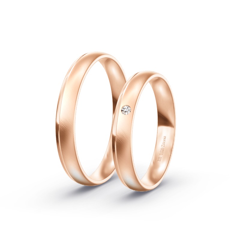2 Eheringe / Partnerringe Roségold Modell 1827 Ahlen