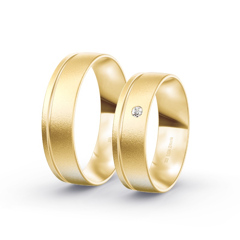 2 Eheringe / Partnerringe Gelbgold Modell 1873 Lengerich