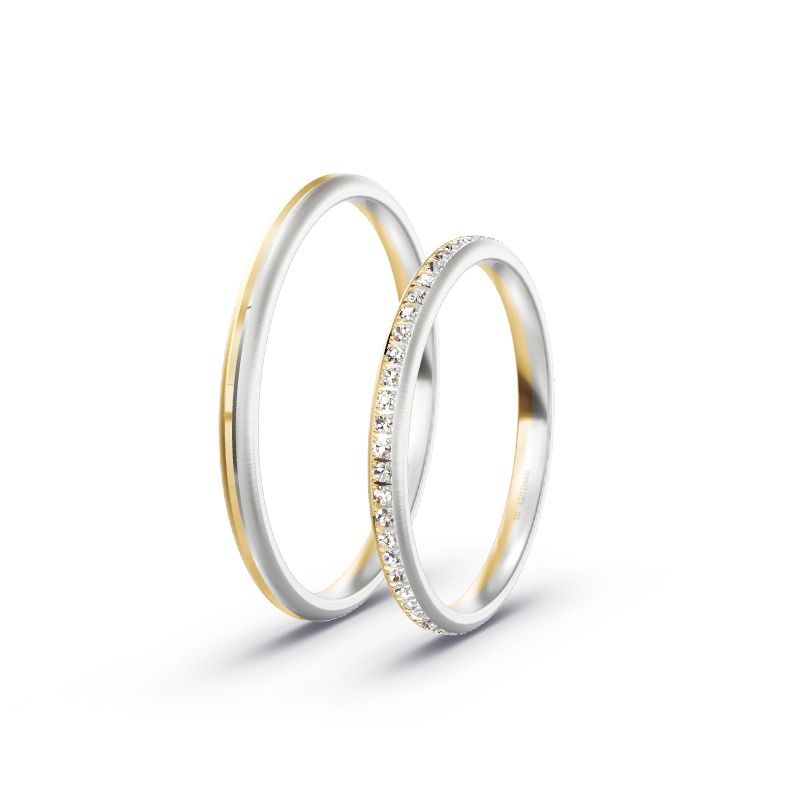 2 Eheringe / Partnerringe BiColor - Modell 2282 Sömmerda