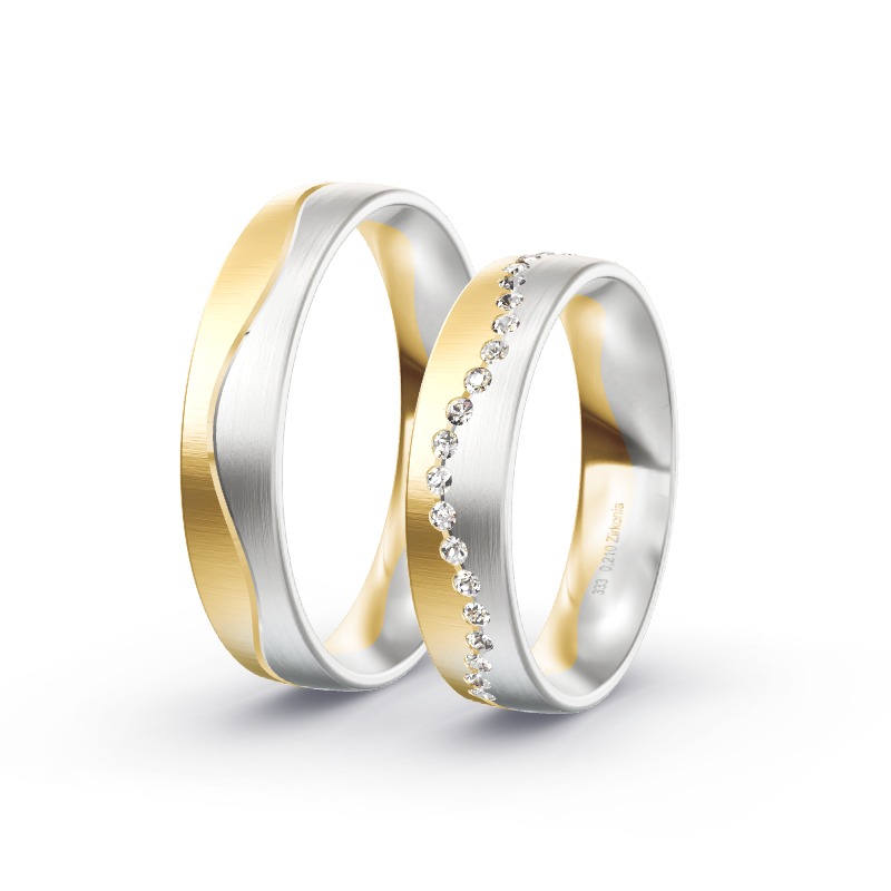 2 Trauringe / Eheringe BiColor - Modell 1602 Nienburg