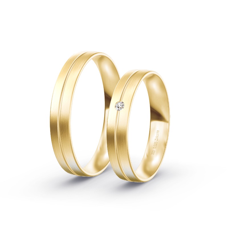 2 Eheringe / Partnerringe Gelbgold Modell 1819 Troisdorf