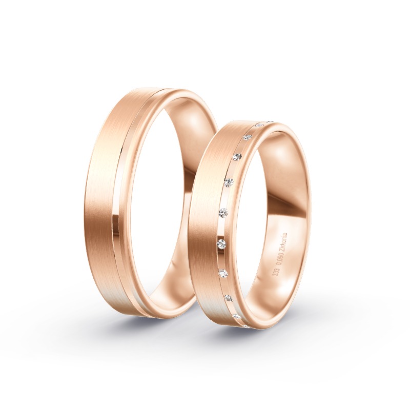 2 Eheringe / Partnerringe Roségold Modell 2001 Ziersdorf