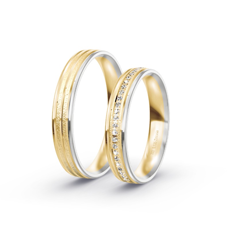 2 Eheringe / Partnerringe BiColor - Modell 2171 Erbach