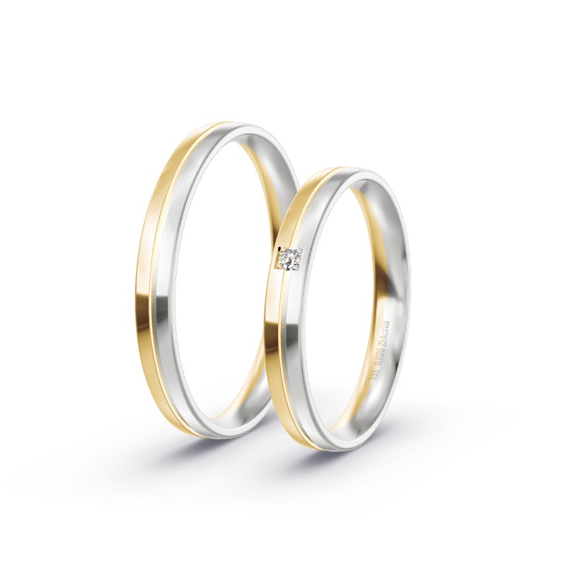 2 Eheringe / Partnerringe BiColor - Modell 2138 Altötting
