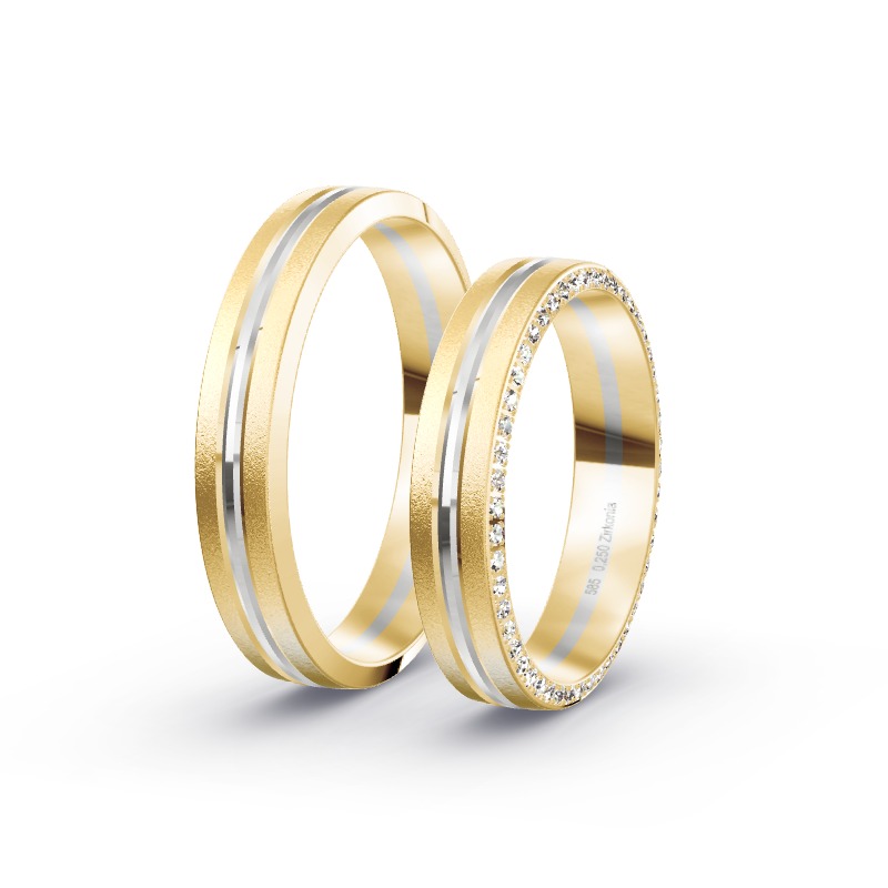 2 Eheringe BiColor - Modell 2295 Perleberg