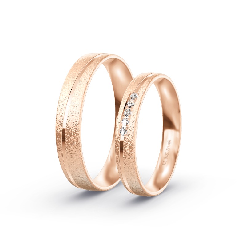 2 Eheringe / Partnerringe Roségold Modell 2525 Moosach