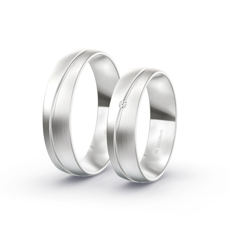 2 Eheringe / Partnerringe Weißgold Modell 1967 Euthal