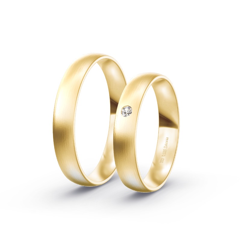 2 Trauringe / Eheringe Gelbgold - Modell 1674 Rimbach