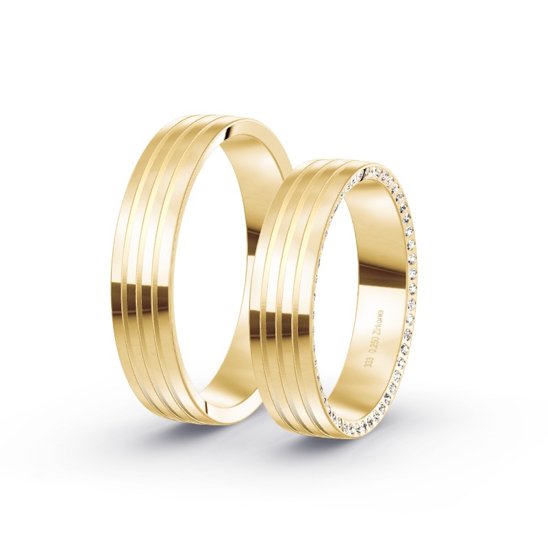 2 Trauringe / Eheringe Gelbgold - Modell 1598 Kitzingen