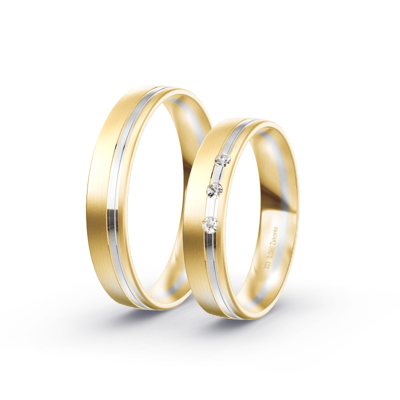 2 Eheringe / Partnerringe BiColor Modell 1759 Babensham