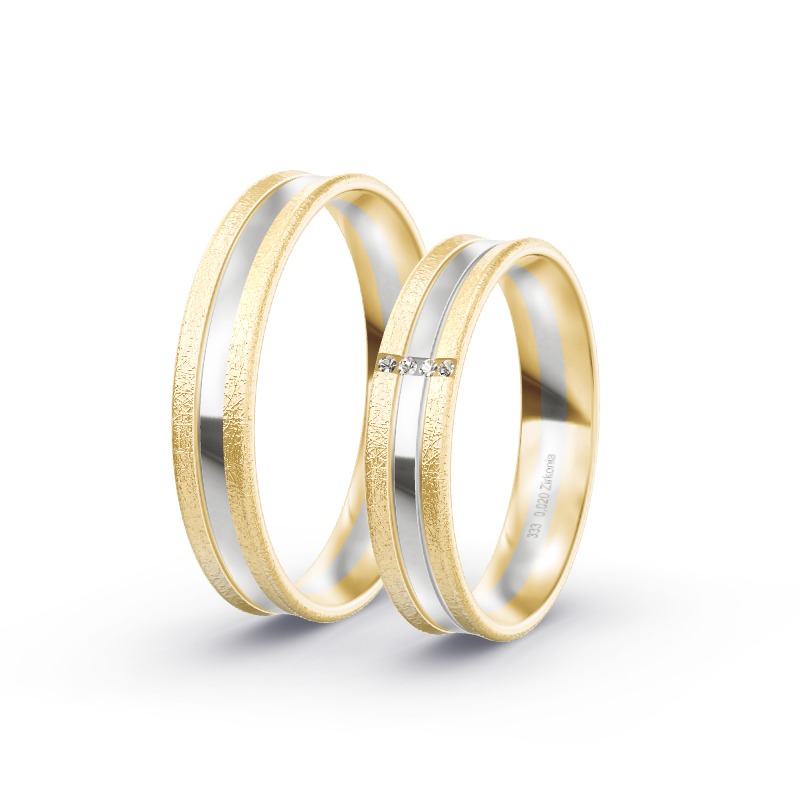 2 Eheringe / Partnerringe BiColor - Modell 2153 Varel