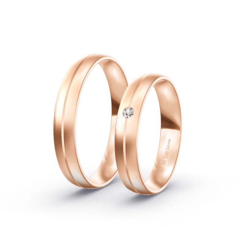 2 Eheringe / Partnerringe Roségold - Modell 1678 Ohrenbach