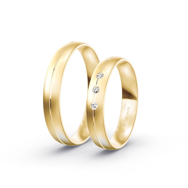 2 Eheringe / Partnerringe Gelbgold - Modell 1742 Prutting