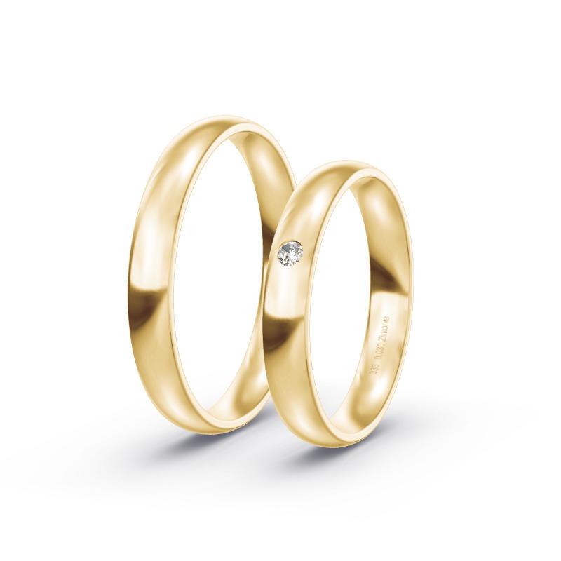 2 Eheringe / Partnerringe Gelbgold Modell 1750 Kochel