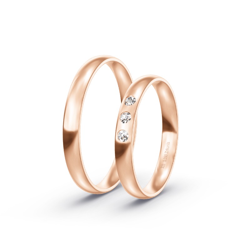 2 Eheringe / Partnerringe Roségold Modell 1851 Verl