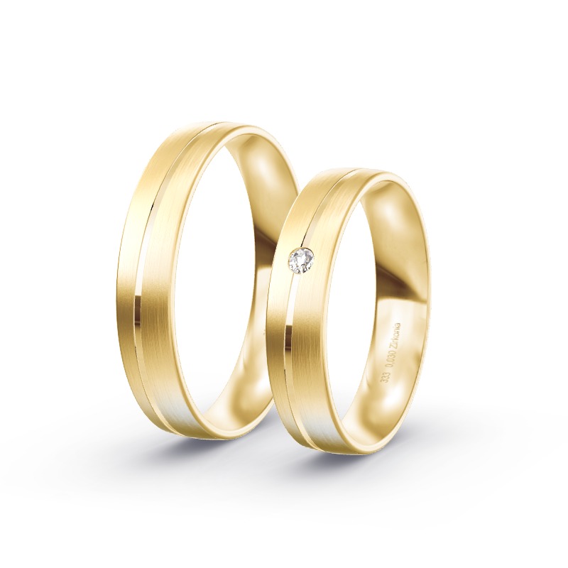 2 Eheringe / Partnerringe Gelbgold Modell 1769 Schönau