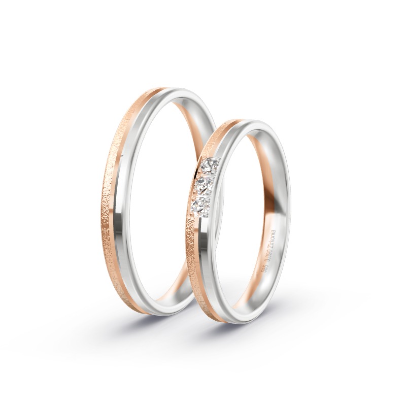 2 Eheringe / Partnerringe 585 Gold BiColor - Modell 2426 Dormagen