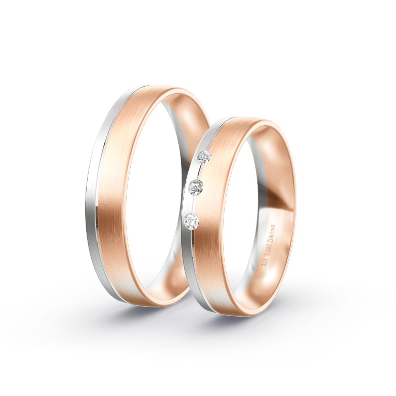 2 Eheringe / Partnerringe BiColor Modell 1749 Bad Tölz